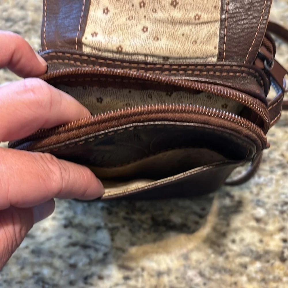 Ropin West Crossbody Purse Hand tooled LEATHER